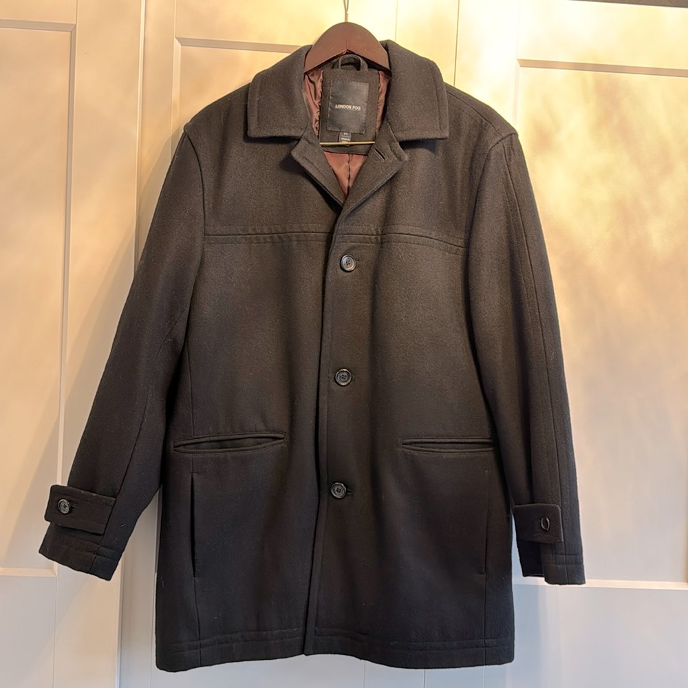 Men's London Fog Coat Black Size M